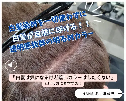 白髪染めを使わない明るめカラー/美容室ハンス名古屋