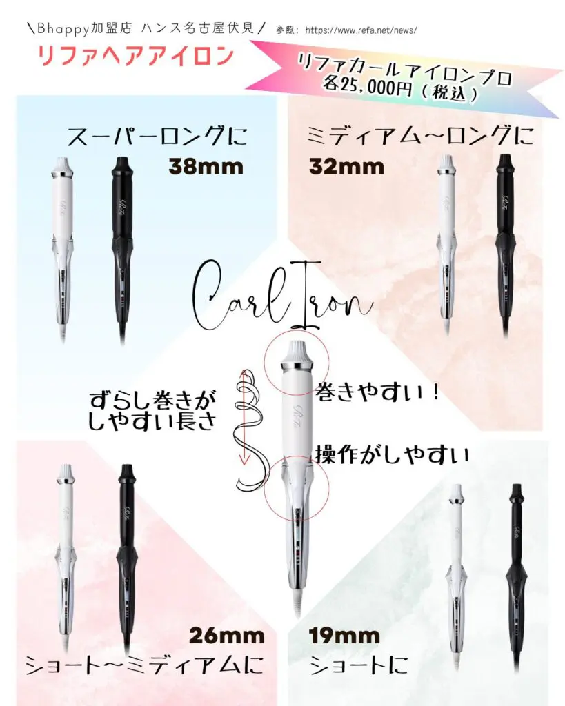 リファカールアイロン38ミリ ホワイト （ReFa RE-AG00A WHITE