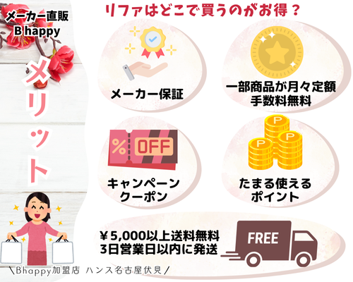 リファはどこで買うのがお得？Bhappyのメリット