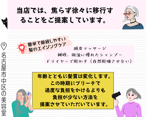 名古屋の美容室 ハンス】脱カラーして グレイヘア に移行中/約10ヶ月の