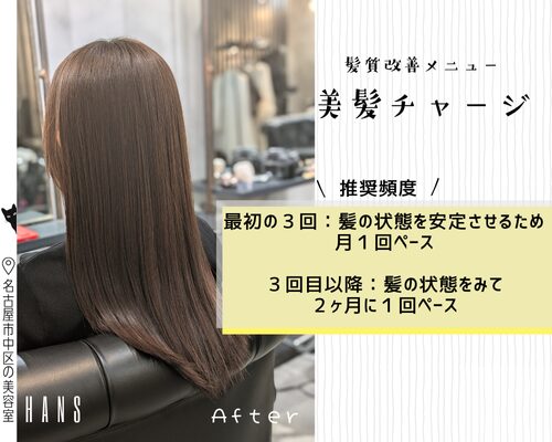 髪質改善美髪チャージとカット/美容室ハンス名古屋
