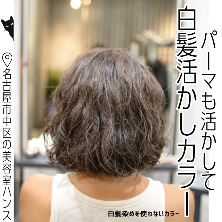 似合わせカットでパーマも活かして白髪染めを使わないカラー/美容室ハンス名古屋
