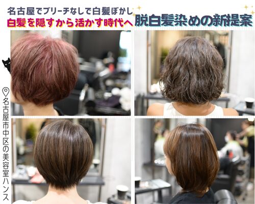 名古屋でブリーチなしで白髪ぼかしという脱白髪染めの新提案/美容室ハンス名古屋