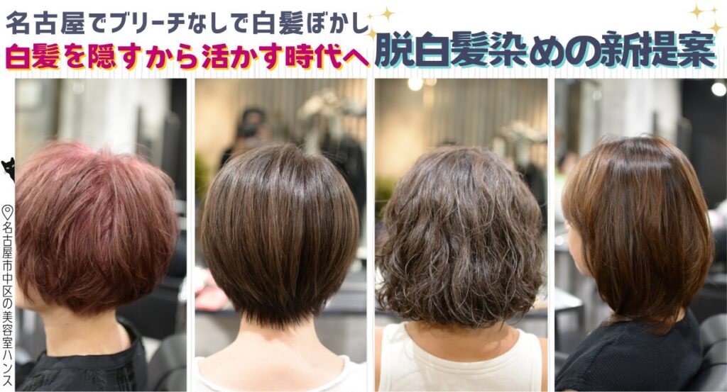 名古屋でブリーチなしで白髪ぼかしという脱白髪染めの新提案/美容室ハンス名古屋