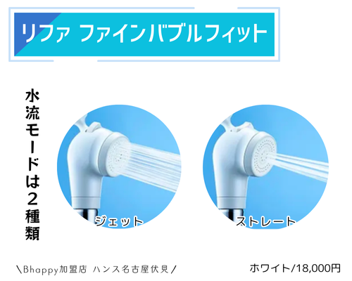 リファファインバブルフィットの水流