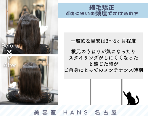 ロングレイヤーの縮毛矯正/美容室ハンス名古屋